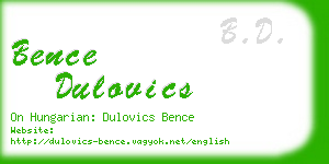 bence dulovics business card